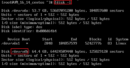 fdisk初始化云硬盘（小于2TB）