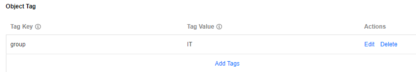 Adding tags to an existing object
